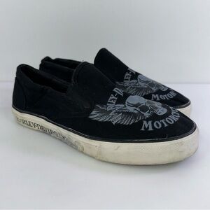 Harley-Davidson Men's Black Round Toe Slip On Casual Shoes - Size 8.5